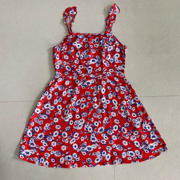 FOREVER 21 Women Coral Red Printed A-Line Dress Brand New (Never Worn) - Picture 14 of 14